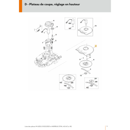 Plateau de coupe pour tondeuse robot Viking (63097011011) | Motoculture-Distri-Piece.Fr