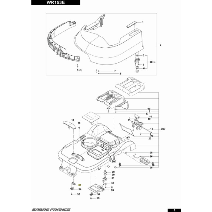 Carte de capteur de colision pour tondeuse robot Worx (WR50036848) | Motoculture-Distri-Piece.Fr