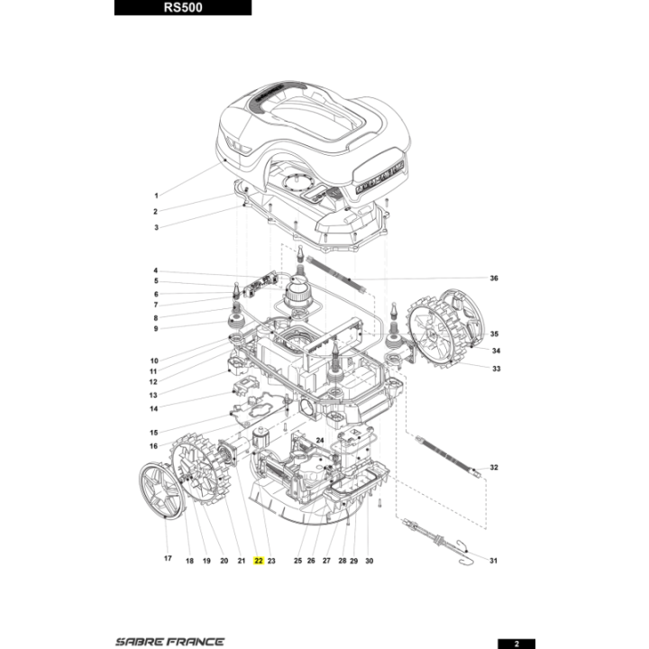 Moteur de roue arriere pour tondeuse robot Sarp (S8010123701) | Motoculture-Distri-Piece.Fr