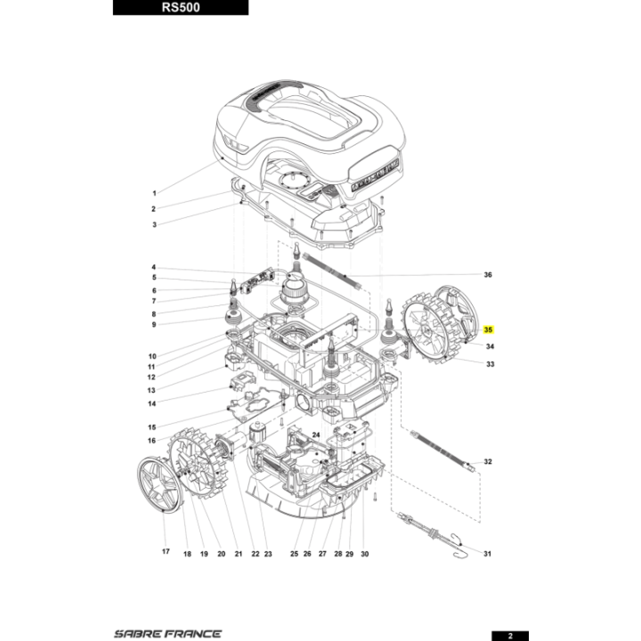 Carte mère pour tondeuse robot Sarp (S8010186901) | Motoculture-Distri-Piece.Fr