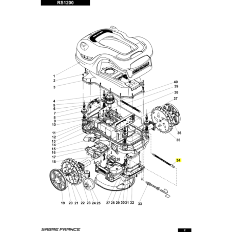 Faisceau de liaison carte mere / batterie pour tondeuse robot Sarp (S8060037001) | Motoculture-Distri-Piece.Fr